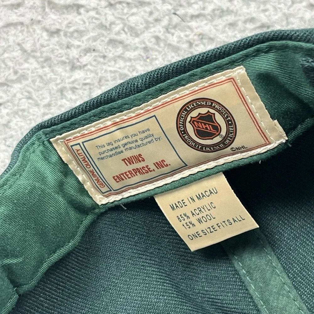 Vintage Minnesota Wild Hat Cap Strap Back‎ Green NHL Hockey Lodge Embroidered